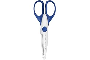 Wedo 0771904 Tijeras de Corte Creativas de 16 Cm con Filo Dentado, Longitud 160 Mm, Azul