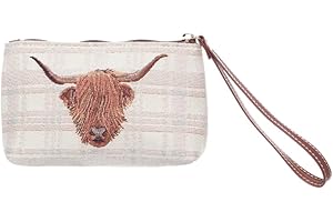 Signare Tapestry Wristlet Clutch with Leather Strap (WRIS-