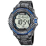 CALYPSO Herren-Armbanduhr Sport Chronograph PU-Armband carbon blau Quarz-Uhr Ziffernblatt schwarz blau UK5681/5