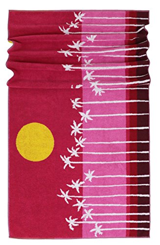 Preisvergleich Produktbild Lashuma Strandtuch Mykonos / rotes Duschhandtuch / Liegestuhl Handtuch / Strandhandtuch 100% Baumwolle / 75 x 150 cm