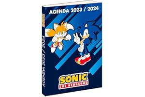 LA PLUME DOREE 1 Agenda Journalier SONIC The Hedgehog - Juillet 2023 à Juillet 2024 - Format 12 x 17 cm