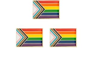 SINWINKORI LGBT-Pride-Abzeichen Anstecknadel Brosche (Progress Rectangle 3pcs)