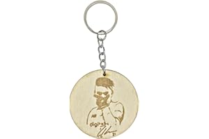 LaserArtist®️ | ⚽️ Portachiavi icona calcio PAULO DYBALA - 100% legno, icone giocatore calcio, A.S ROMA - SERIE A, giocatore del cuore, portachiavi da collezione