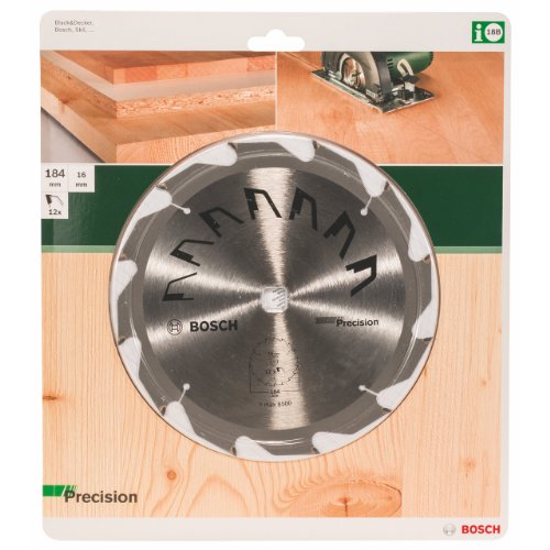 Bosch 2609256862 DIY Kreissägeblatt Precision 184 x 2 x 16/,Z12 - 2