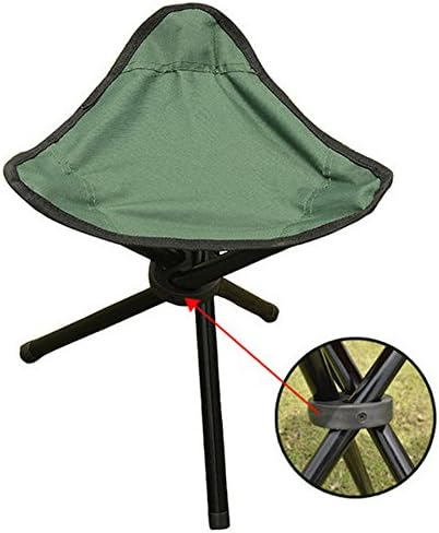 Mitefu Small Triangular Stool Foldable Tripod Camp Chair Portable Seat Child Folding Stool For For Indoor and Outdoor Activities,Green