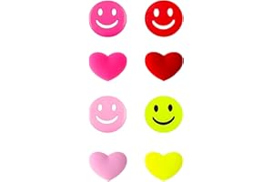 IUHRIE 8 Stück Tennis Dämpfer,Tennisschläger,Lustig Vibrationsdämpfer Happy Face Herzförmiges,Silikon Herzförmiger Smiley,Stoßdämpfer zubehör,für Tennisspieler,Badmintonschläger,Reduziert Schlägervibrationen