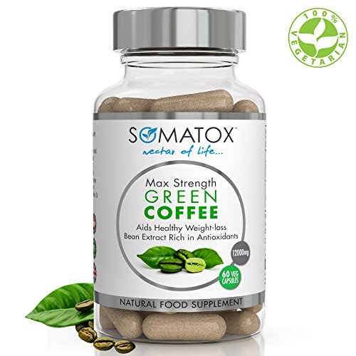 Preisvergleich Produktbild SOMATOX GRÜNER KAFFEE BOHNEN EXTRAKT - Natürlicher Gewichtsverlust • Diätpillen • Fettbrenner Premium Max Stärke 12.000mg / 60 Veg Caps 30 Tage Versorgung Hergestellt in UK (KOSTENLOSES eBOOK) Green Coffee • Fat Burner