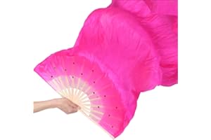 UxradG Long voile en soie de bambou pour danse du ventre - 1,8 m - Pour éventails chinois - Fait à la main (rose)