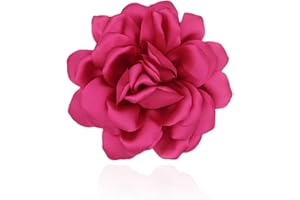 ZUWIJEQ 1 pcs de broche de fleurs de roses, grande broche de mousseline, pince à cheveux, classique, élégante, faite à la main, broches de fleurs, fleur Broches, pour le mariage, la fête, Noël