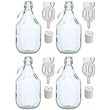 SET 16tlg. FLASCHE GÄRBALLON + STOPFEN + GÄRRÖHRCHEN + BÜGELVERSCHLUSS 5L BDG5D