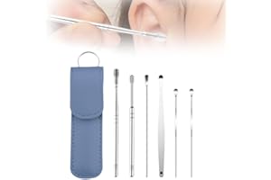 CLRZOL Pulitore per le orecchie, set di strumenti per la pulizia delle orecchie, kit per la pulizia delle orecchie, set di strumenti portatili per la pulizia del cerume a spirale (Blu)