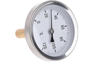 zalati Termometro con misuratore di temperatura in alluminio orizzontale con quadrante da 63 mm per serbatoio dell'olio dell'acqua liquida