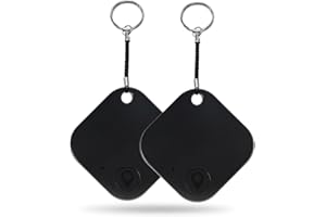 KZO Air Tags-2 Pack, Bluetooth Luggage Tracker Work with Apple Find My (iOS Only, Not for Android), Replaceable Battery, Item Finder for Keys/Backpack/Suitcase/Wallet, Black