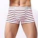 Produktbild Herren Boxershorts,Beikoard Männer Sexy Unterwäsche Striped Boxer Briefs Shorts Ausbuchtung Pouch Unterhose Männer gestreiften flachen Höschen (L, Rot)