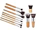 LyDia Natural Hand-made Bamboo Handles Super Soft Bristles Eco-friendly 11pcs Makeup Brush Set with Carry Bag
