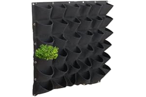 NIDONE 36 Poches Verticales pour Le Jardinage Mural Sac de Culture pour Plantes Sac de plantation Suspendu en Feutre non tissé Contenant Vertical pour Fleurs pour Le Jardinage intérieur et extérieur,