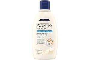 Aveeno Skin Relief Soothing Shampoo, With Soothing Oat, Suitable For very dry sensitive Scalp, Suitable for Thin & Fragile Hair, Soap Free, High Tolerance Formula, 300ml