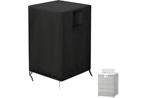 Fire Pit Cover - Onlyme Fire Table Cover Square, 420D Oxford Outdoor Propane Firepit Covers Waterproof with drawstring for Gas Firepit Column and Fire Bowl - 55x55x89cm