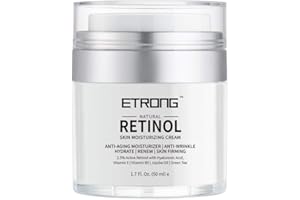 Retinol Moisturizer Cream,ETRONG Anti-aging Wrinkle Night/Day Cream for Face and Eye with 2.5% Retinol,Hyaluronic,Vitamin E and Jojoba Oil