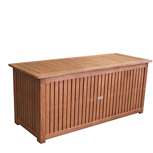 Hartholz Auflagenbox Kissenbox Gartenbox Auflagentruhe Akazie Wohaga® geölt inkl. Innenfolie 133x58x55cm