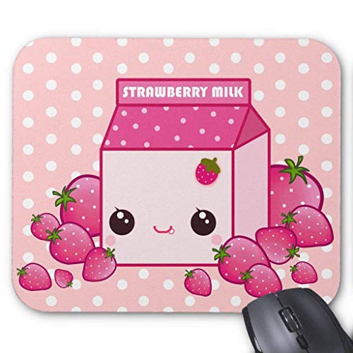 Preisvergleich Produktbild Cute Pink Milk Carton with Kawaii Strawberries Mouse Pad