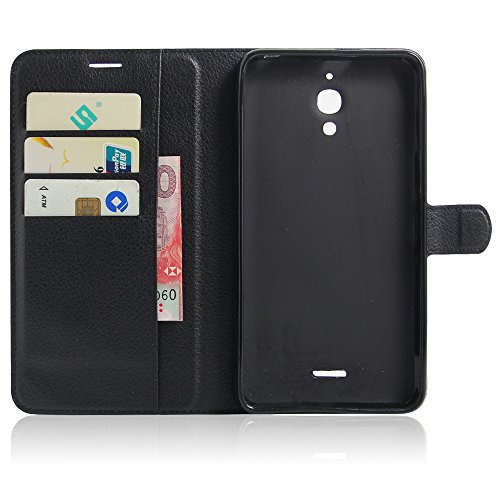 SMTR Alcatel One Touch Pixi 4 8050D  6 inch   3G  Cartera Fundas de PU Cuero Flip  Standing Leather Wallet Case Cover Carcasa Funda con Ranura de Tarjeta Cierre Magn  tico y funci  n de soporte para Alcatel One Touch Pixi 4 6 inch  Negro