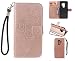 Produktbild Samsung Galaxy S9 Plus Hülle, KingSang Lederhülle Ledertasche Eule Design Schutzhülle im Bookstyle für Samsung Galaxy S9 Plus Leder Case Cover mit Ständer Rosa