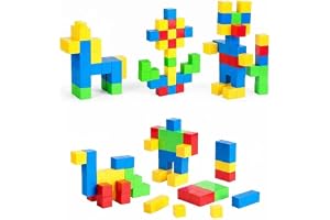 Kievano Magnetiska kuber 32 stycken | magnetiska byggklossar för barn, magnetiska kuber 2 cm i 4 färger, pedagogisk leksak fr