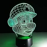 ❤❤ 3DNight Light Una lámpara artística innovadora, lámina de acrílico grabada con varios gráficos 2D e impacto visual 3D. Haz tu habitación más interesante. ♥ regalo ideal - Navidad, cumpleaños, vacaciones y otros regalos. Adecuado para niños, adolescentes, adultos, familias, amigos, botones inteligentes, fácil de usar ♥ fuente de luz LED, sin daños en los ojos. Proporcionar productos seguros para los niños. Utilice luces LED de alta calidad , en un entorno de juego 100% seguro.