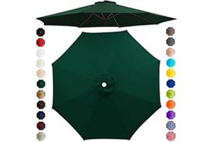 Chinimon Replacement Parasol Canopy 2m/2.5m/2.7m/3m/3.5m, 6/8 Arms Parasol Replacement Cover, Garden Parasol Replacement Canopy for Garden Umbrella Yard Beach