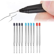 10 Kugelschreiber-Minen Aus Metall – G2-kompatibel, 1,0 Mm Strich, In Schwarz, Blau, Rot (4/4/2)