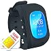 Produktbild TKSTAR Kinder Smartwatch GPS Tracker Kinder-Armbanduhr Handy SIM Antiverlust SOS Armband Eltern Kontrolle durch iPhone IOS Android Smartphone (Schwarz) Q50