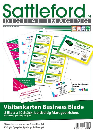 Sattleford - 80 tarjetas de visita ambos lados Mate gestrichen 230 g/m²