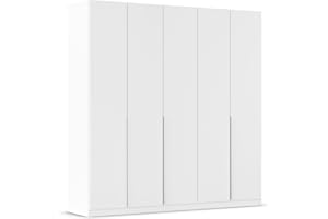 ‎RAUCH MÖBEL Rauch Möbel Alabama, Kleiderschrank für Schlafzimmer, Kinderzimmer, Wohnzimmer, Garderobe, Flur, 5-türig, mit Zubehör Basic, Farbe Weiß, Breite 226 cm