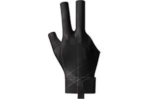 Genikeer Billiard Cue Pool Gloves, Elastic 3 Finger Gloves, Anti Slip And Breathable Pool Cue Glove, Right Hand Open Three Finger Spandex Glove, Billiard Shooters Sports Accessories