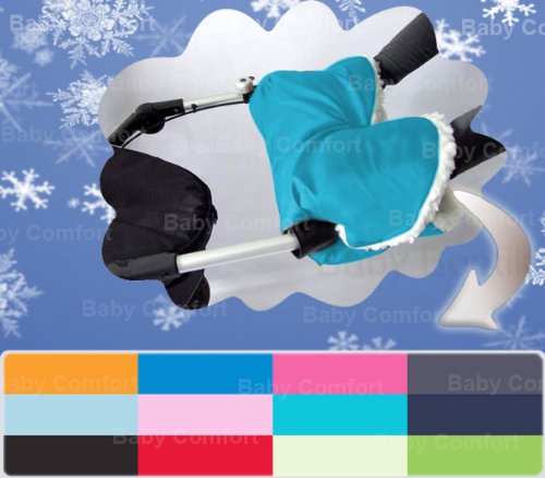 Universal Baby Hand Warmer Muff with Warm Fleece Compatible With Pushchairs Prams and Travel - TURQUOISE