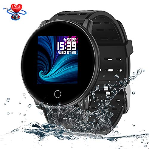 SYNERKY Reloj Inteligente Pantalla Táctil Completa Pulsera de Actividad Smartwatch Mujer Hombre Niño Reloj Deportivo a Prueba de Nadar Impermeable Podómetro Monitor de Sueño para iOS Android