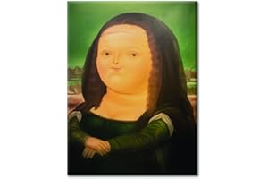 LABORATORIO 102 Quadro su Tela Fernando Botero La Gioconda Mona Lisa 1978 (30x40 cm) - Stampa Artistica da Parete con Telaio Classic 2 cm Legno Abete - Quadro Moderno Pronto da Appendere