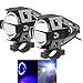 Price comparison product image U7 LED Motorcycle Front Light Driving DRL Fog Light High/Low Beam, Flashing Blue Evil Eye with Light Ring (Pack of 2)