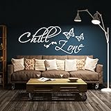 WANDTATTOO Wandschnörkel ® CHILL ZONE...Wanddekoration Wandaufkleber Wohnzimmer, Schlafzimmer, Flur Wandaufkleber