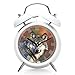 Produktbild Nachttisch-Wecker mit Hintergrundbeleuchtung, batteriebetriebene Reise-Uhr, runde Zwillings-Glocke Lauter Wecker (individuelles Muster) 344.USFWS Bedrohter, bedrohter grauer Wolf
