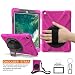 Produktbild iPad Air Fall, braecn Heavy Duty Fullbody Robuste PC Silikon Schutzhülle mit 360 Grad drehbar Ständer/Handschlaufe und tragbar Schultergurt für iPad Air 2013 (Modell Nummer A1474 A1475 A1476) (ROSE RED)