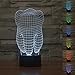Produktbild Zahn 3D Optische Illusions-Lampen, FZAI Tolle 7 Farbwechsel Acryl berühren Tabelle Schreibtisch-Nachtlicht mit 150 cm USB-Kabel für Kinder Schlafzimmer Weihnachten Geburtstagsgeschenke