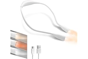 TINYOUTH White Neck Lamp for Reading, 4 LED Beads 1000mAh Rechargeable Neck Knitting Light with 3 Light Mode for Fishing Repairing Sewing Craftwork Crocheting