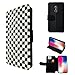 Produktbild 002747 - Checker Chess Black And White Illusion Print Design Alcatel A2 XL TPU Leder Brieftasche Hülle Flip Cover Book Wallet Credit Card Kartenhalter Case