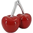 Red and Silver Art Deco Cherry Decoration with Silver Stem Fruit Display Piece