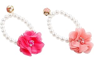 PETPHINDU Pet Collana Di Perle Elastico Regolabile Collana Di Fiori per I Gatti e Cani Di Piccole e Medie Cani e Gatti Elementi Decorativi Del Pendente Collana (2pcs)