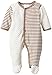 Twins Unisex Baby aus Velours mit Füßen Footies, Multicoloured (weiss/braun 730420), 0-3 Months (Manufacturer size 56)
