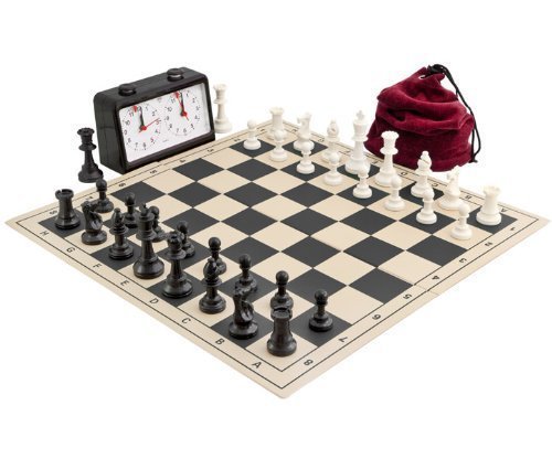 Price comparison product image Complete Tournament Folding Chess Set Black