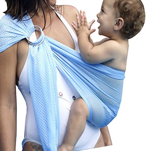 Baby Slings,Aliyao Baby Wrap Breathable Mesh Adjustable Water Ring Sling Carrier,Quick Dry (Light Blue)